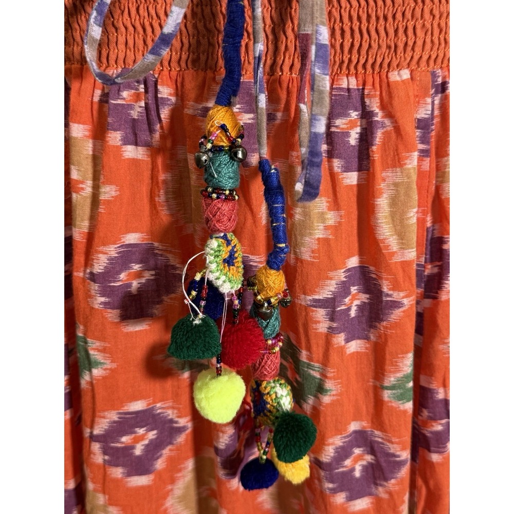 Ralph Lauren Denim & Supply Dress Women XS Orange Boho Spaghetti Strap Festival - Picture 9 of 15
